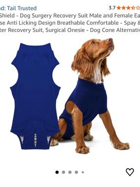 Blue Dog Recovery Suit - Comfortable Post-Op Onesie